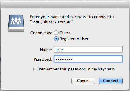 Enter your user name password