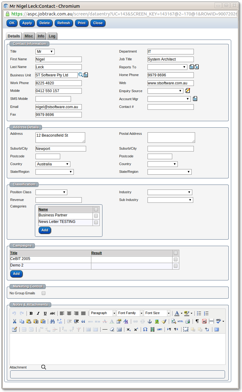 Person form